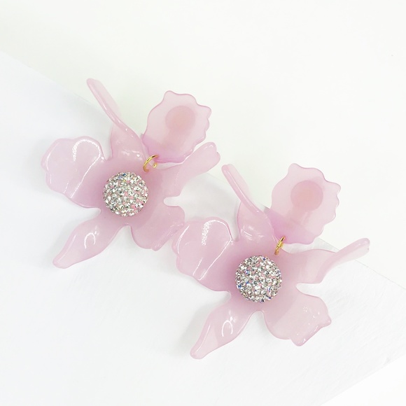 lele sadoughi Jewelry - LELE SADOUGHI | Crystal Lily Earrings in Pink Rose